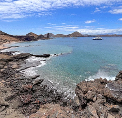 Paisagem da Ilha Bartolomé, em Galápagos.