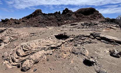 Paisagem vulcânica da Ilha Bartolomé, Galápagos.