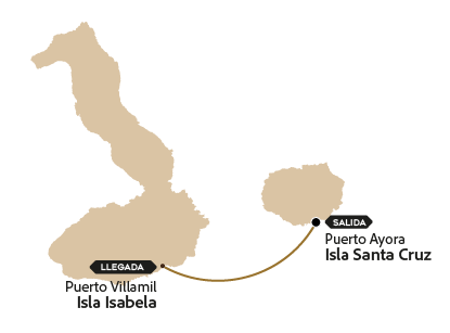 Mapa do itinerário da excursão à Ilha Isabela.